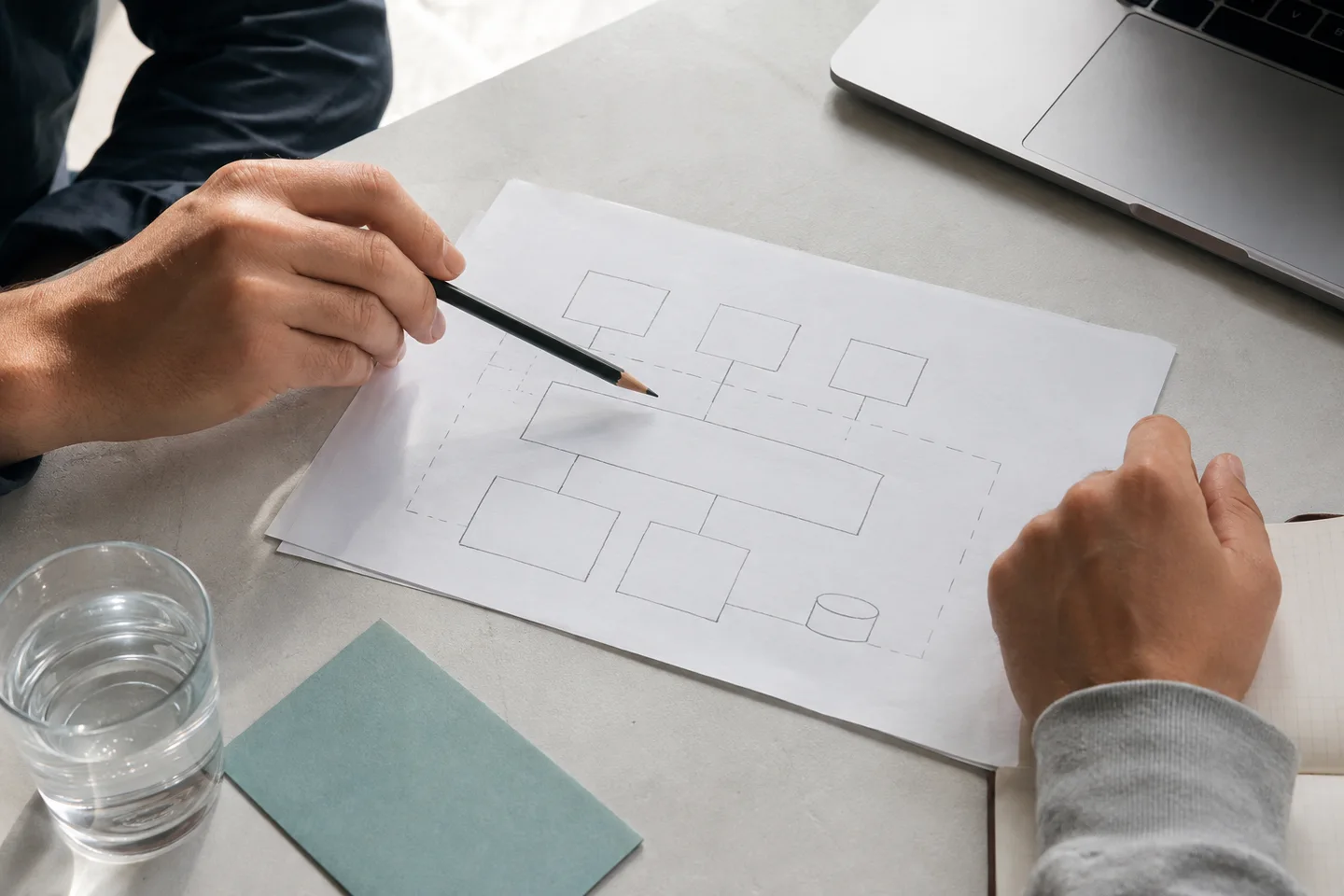 Concept illustration of a technology planning discussion